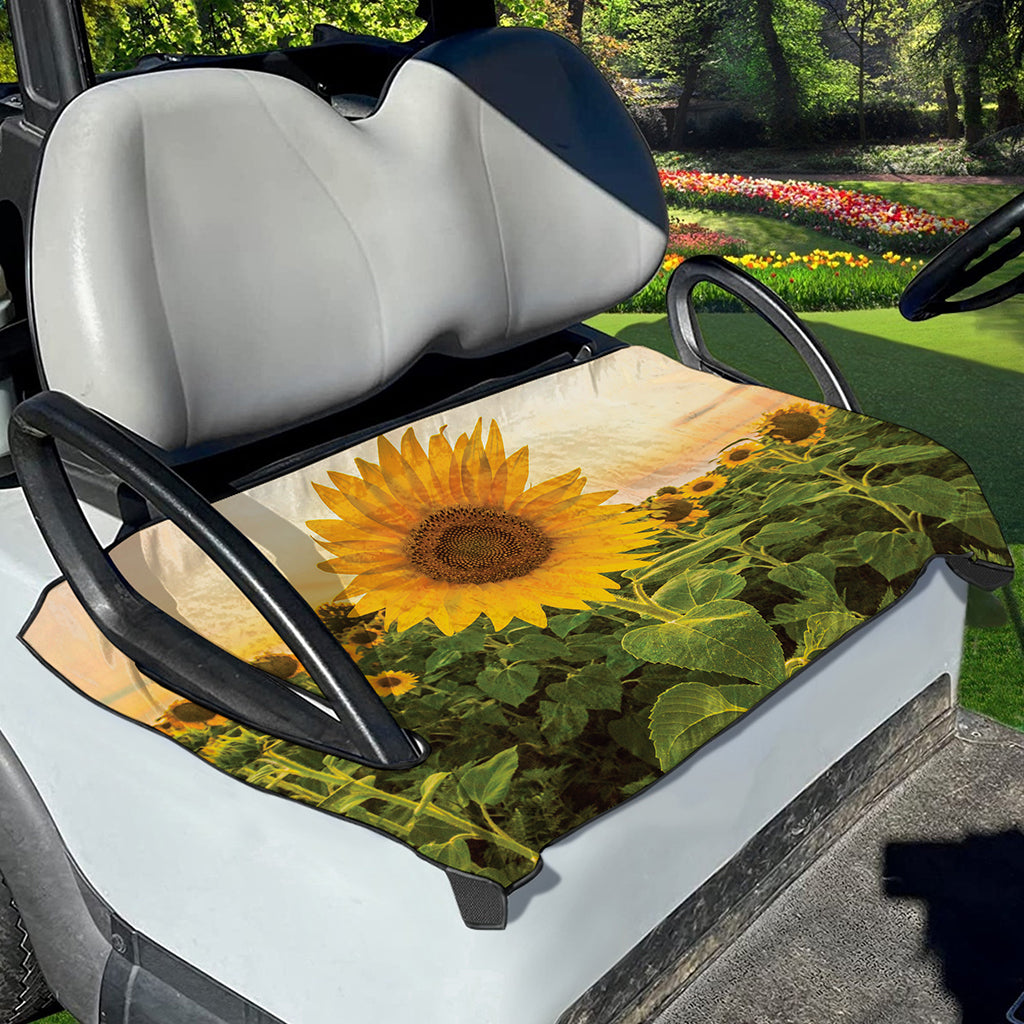 Sunflower Landscape Print Golf Cart Seat Cover