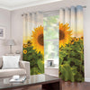 Sunflower Landscape Print Grommet Curtains