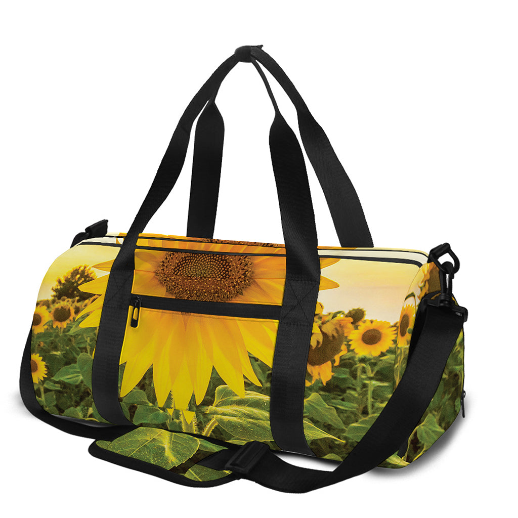 Sunflower Landscape Print Gym Bag