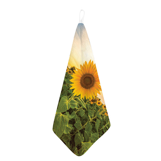 Sunflower Landscape Print Hand Towel