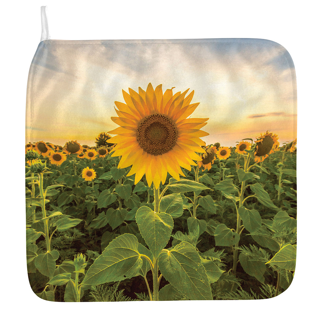 Sunflower Landscape Print Hand Towel