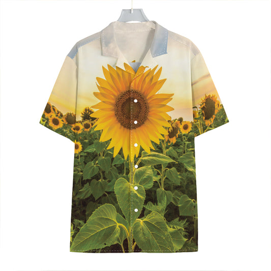 Sunflower Landscape Print Hawaiian Shirt