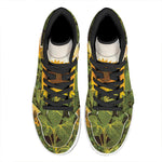 Sunflower Landscape Print High Top Leather Sneakers