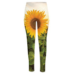 Sunflower Landscape Print High-Waisted Pocket Leggings