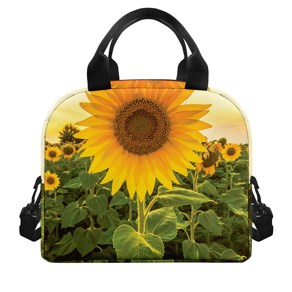 Sunflower Landscape Print Insulated Lunch Bag