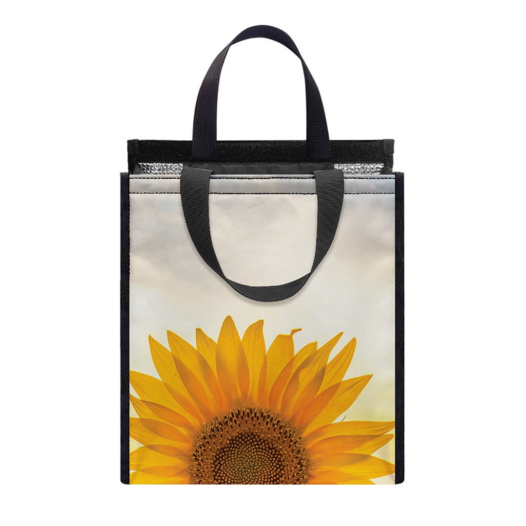 Sunflower Landscape Print Insulated Lunch Tote