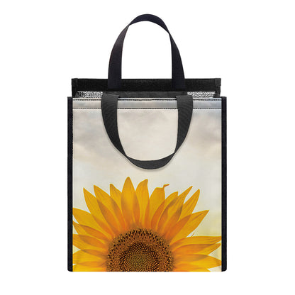 Sunflower Landscape Print Insulated Lunch Tote
