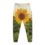 Sunflower Landscape Print Jogger Pants