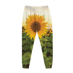 Sunflower Landscape Print Jogger Pants