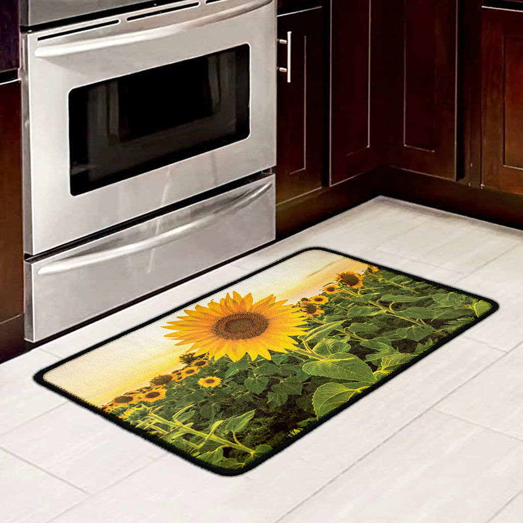Sunflower Landscape Print Kitchen Mat
