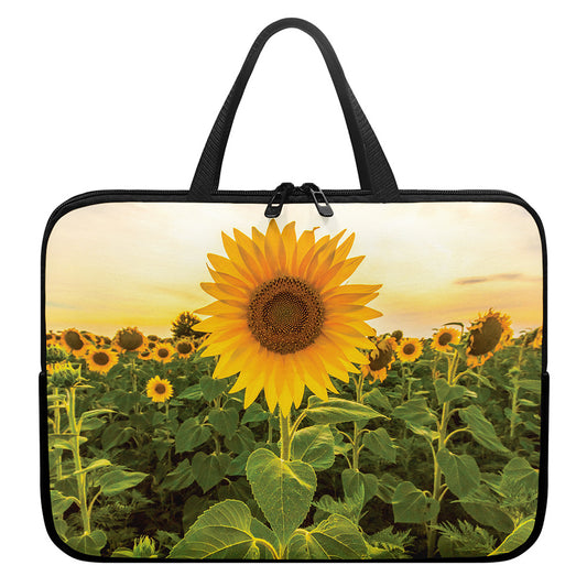 Sunflower Landscape Print Laptop Sleeve With Handle