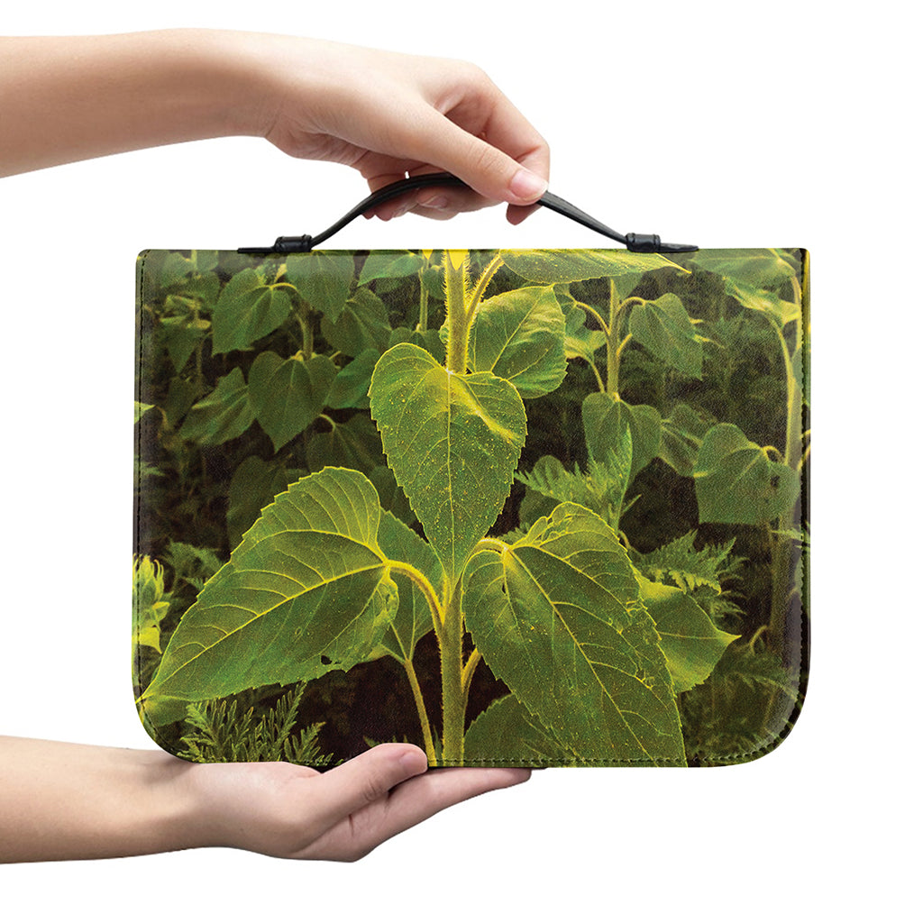 Sunflower Landscape Print Leather Bible Cover