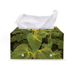 Sunflower Landscape Print Leather Tissue Box Cover