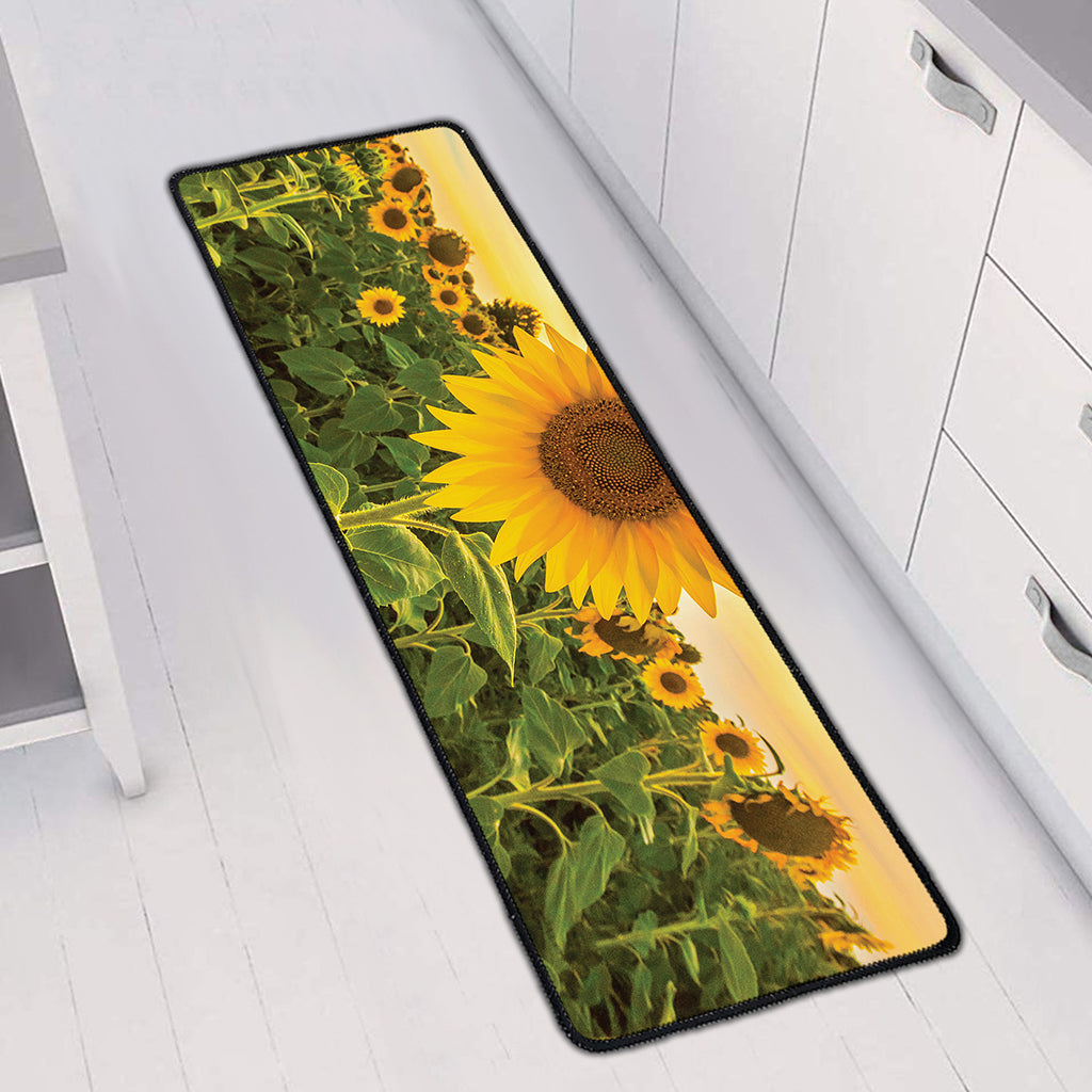 Sunflower Landscape Print Long Kitchen Mat