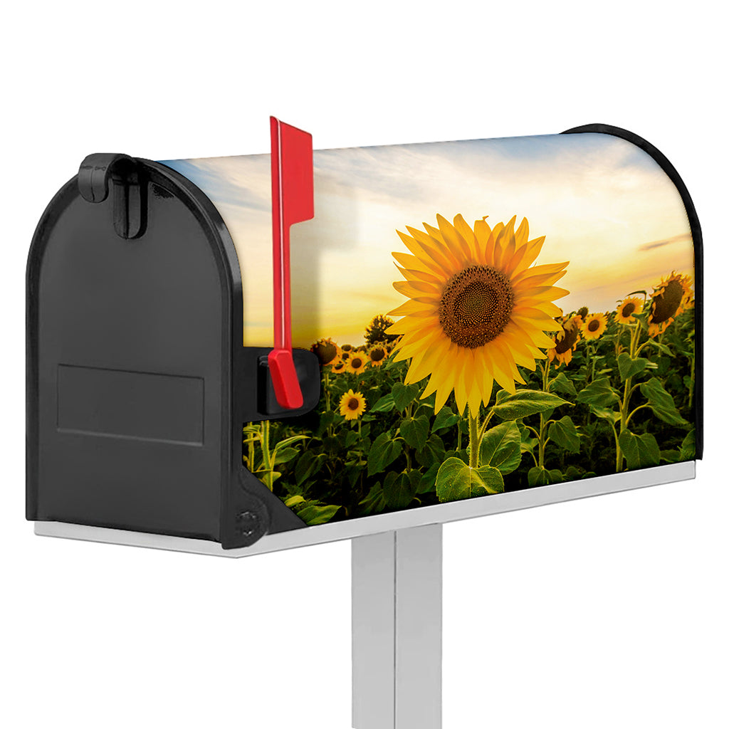 Sunflower Landscape Print Mailbox Cover