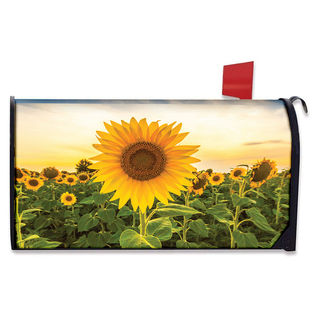 Sunflower Landscape Print Mailbox Cover