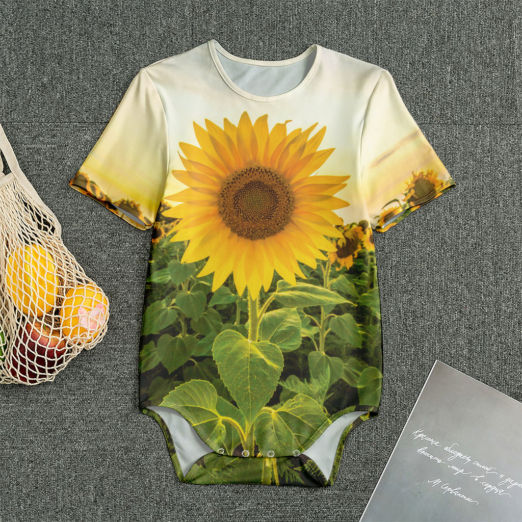 Sunflower Landscape Print Men's Bodysuit