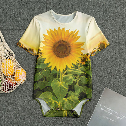 Sunflower Landscape Print Men's Bodysuit