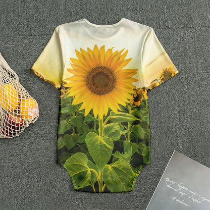 Sunflower Landscape Print Men's Bodysuit