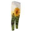 Sunflower Landscape Print Men's Compression Pants