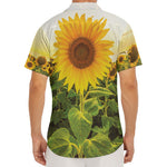 Sunflower Landscape Print Men's Deep V-Neck Shirt