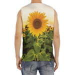 Sunflower Landscape Print Men's Fitness Tank Top