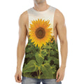 Sunflower Landscape Print Men's Muscle Tank Top