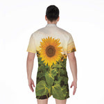 Sunflower Landscape Print Men's Rompers