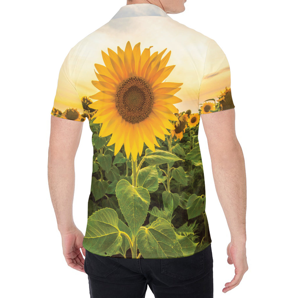 Sunflower Landscape Print Men's Shirt