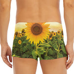 Sunflower Landscape Print Men's Short Boxer Briefs