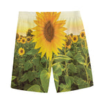 Sunflower Landscape Print Men's Sports Shorts