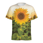 Sunflower Landscape Print Men's Sports T-Shirt