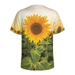 Sunflower Landscape Print Men's Sports T-Shirt