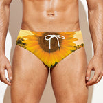 Sunflower Landscape Print Men's Swim Briefs