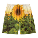 Sunflower Landscape Print Men's Swim Trunks