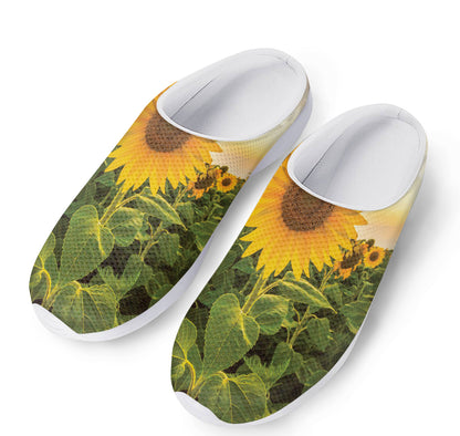 Sunflower Landscape Print Mesh Casual Shoes
