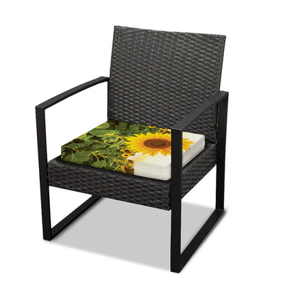 Sunflower Landscape Print Outdoor Seat Cushion Cover