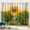 Sunflower Landscape Print Pencil Pleat Curtains