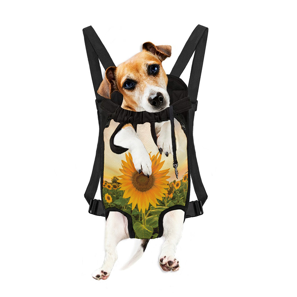 Sunflower Landscape Print Pet Carrier Backpack