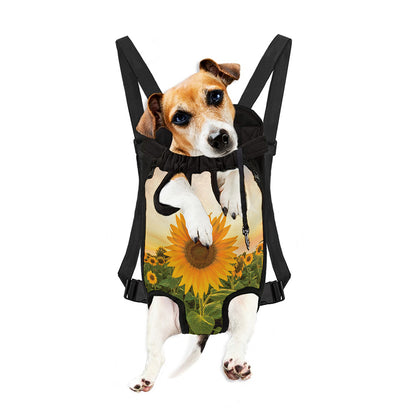 Sunflower Landscape Print Pet Carrier Backpack
