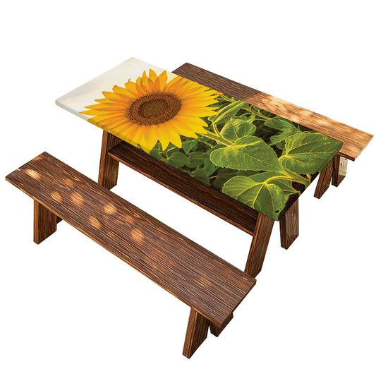 Sunflower Landscape Print Picnic Table Cover