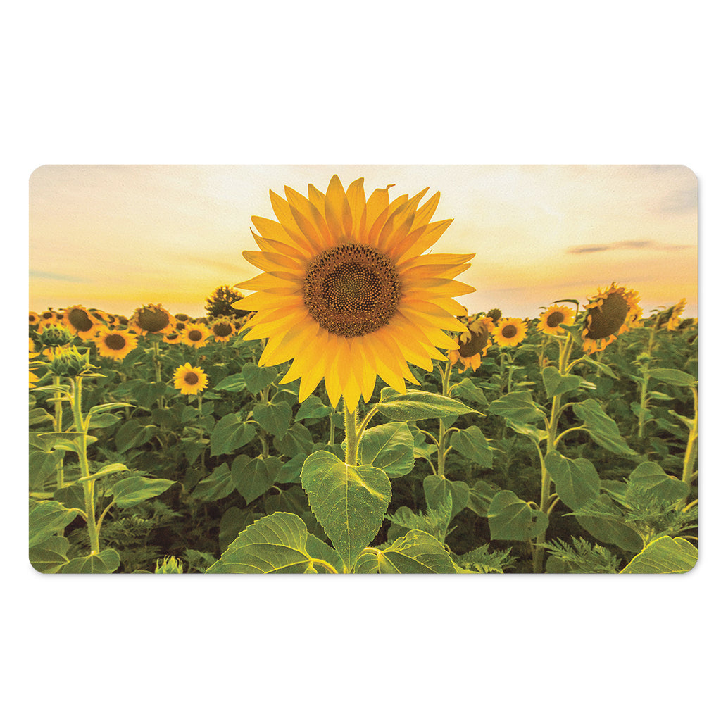 Sunflower Landscape Print Polyester Doormat