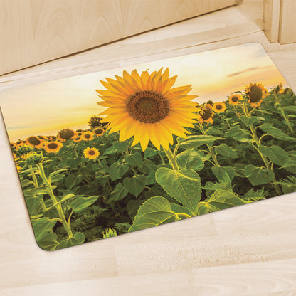 Sunflower Landscape Print Polyester Doormat