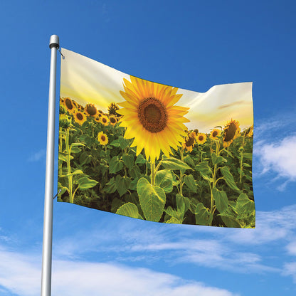 Sunflower Landscape Print Polyester Flag