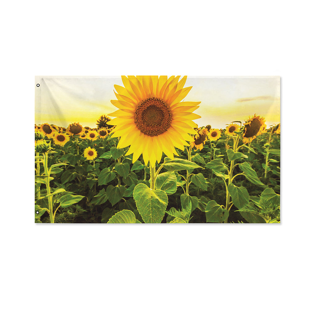 Sunflower Landscape Print Polyester Flag