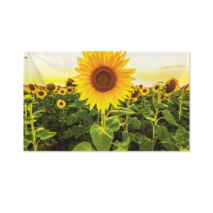 Sunflower Landscape Print Polyester Flag