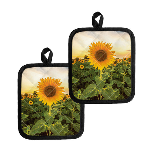 Sunflower Landscape Print Pot Holders