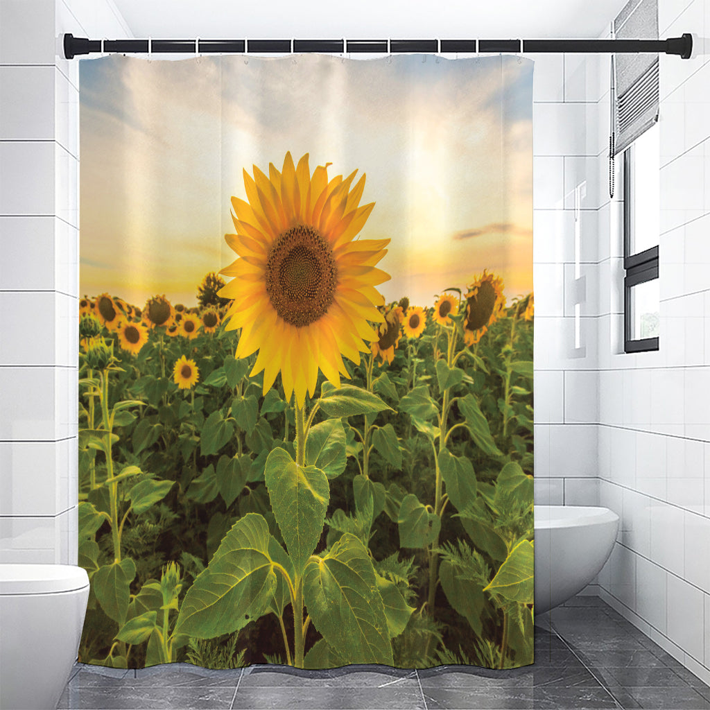 Sunflower Landscape Print Premium Shower Curtain