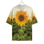 Sunflower Landscape Print Rayon Hawaiian Shirt