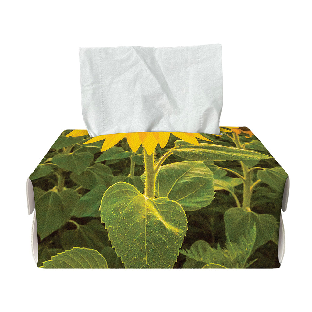 Sunflower Landscape Print Rectangle Tissue Box Cover